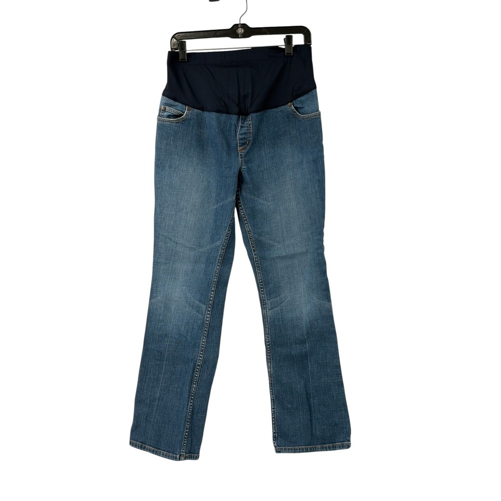 Liz Lange Maternity Target Blue Jeans Full Belly Panel Straight Leg Denim Size 4